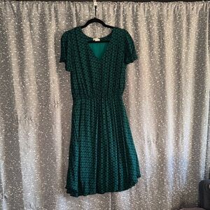 Merona Teal Patterned Midi Dress